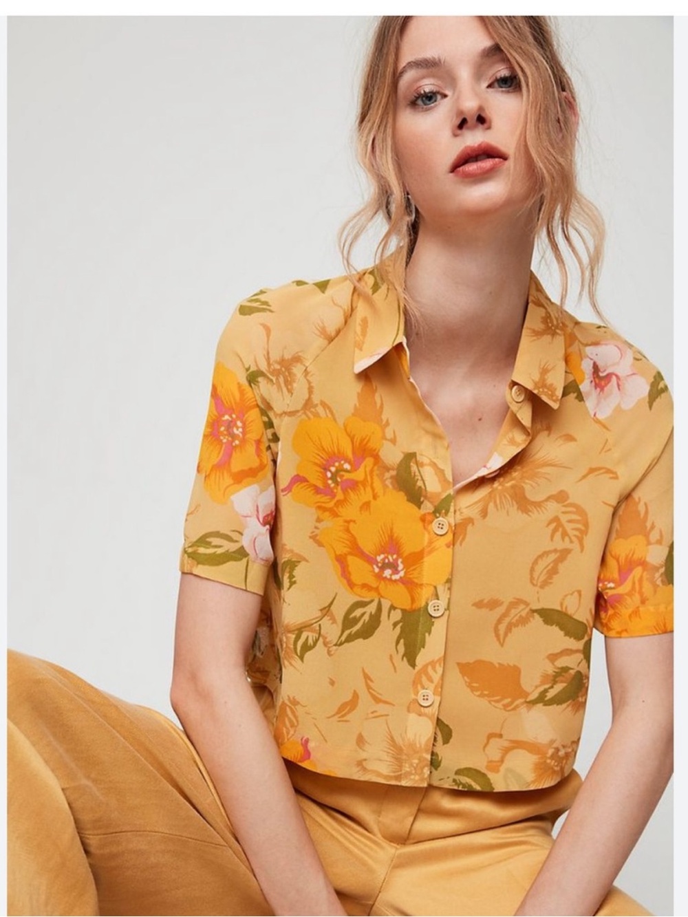 Wilfred Henrietta Floral Cropped Blouse M
